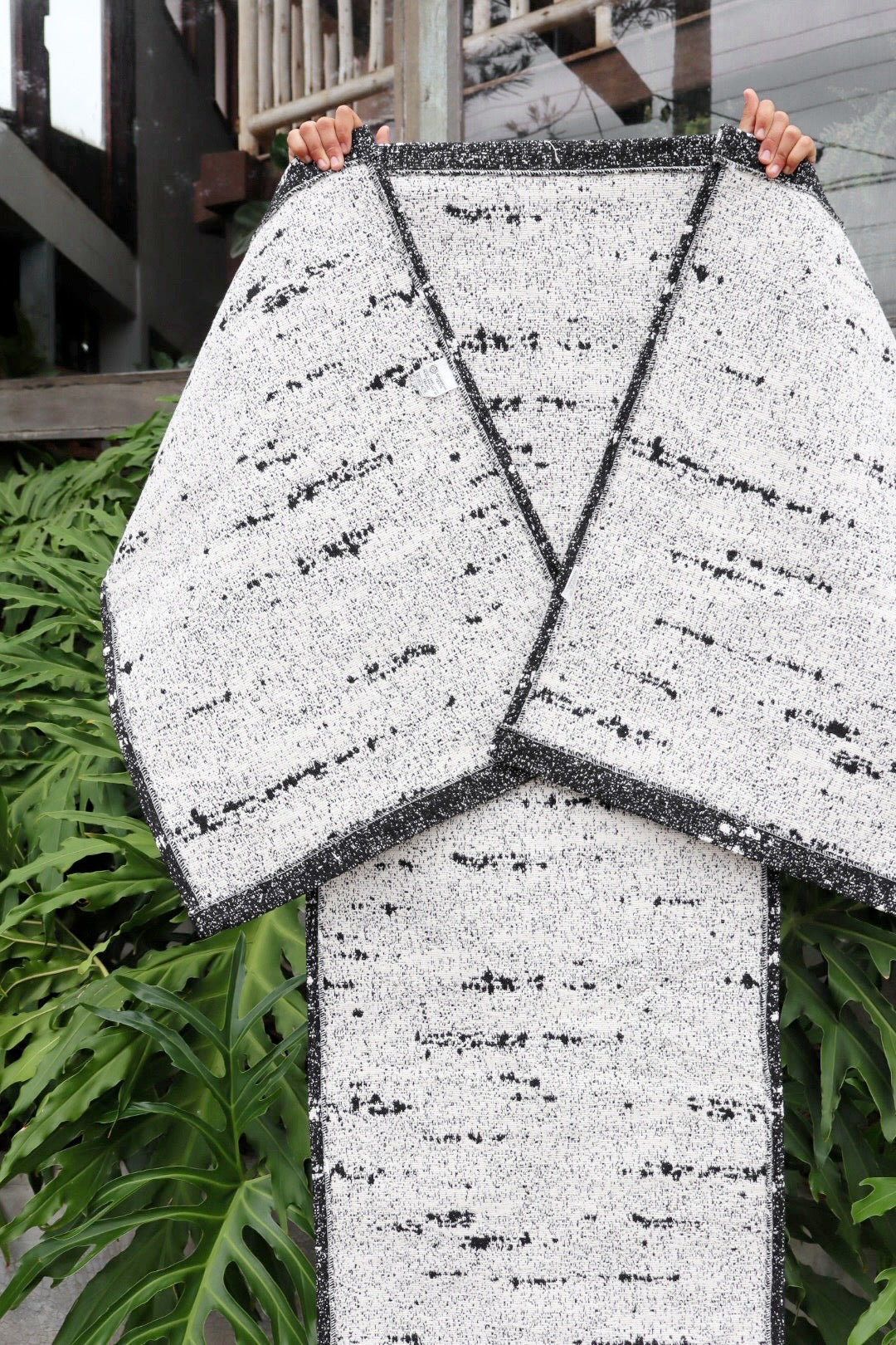 Jogo de Passadeira Algodão Mesclado Preto