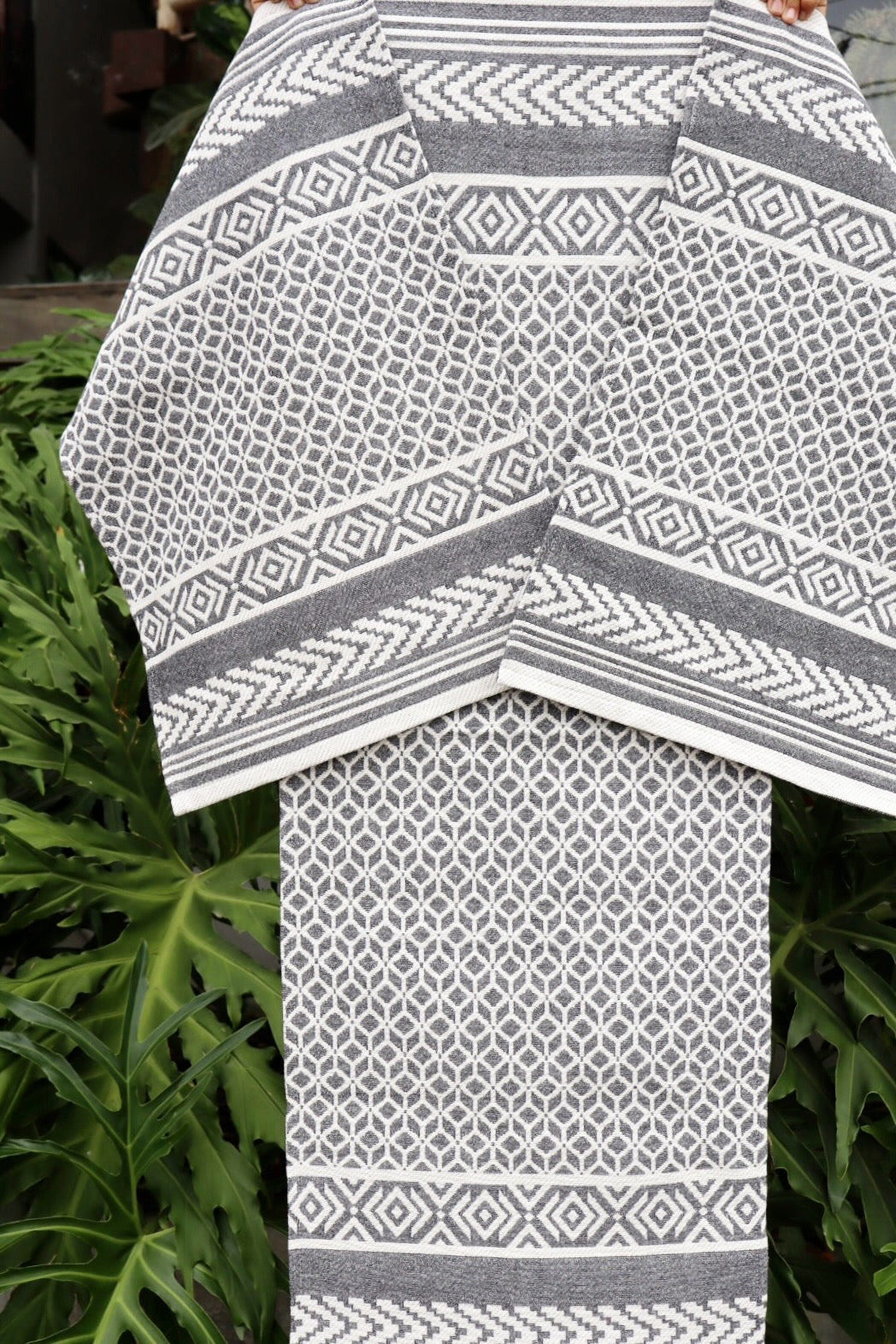 Jogo de Passadeira Algodão Indiano Dupla Face Cinza