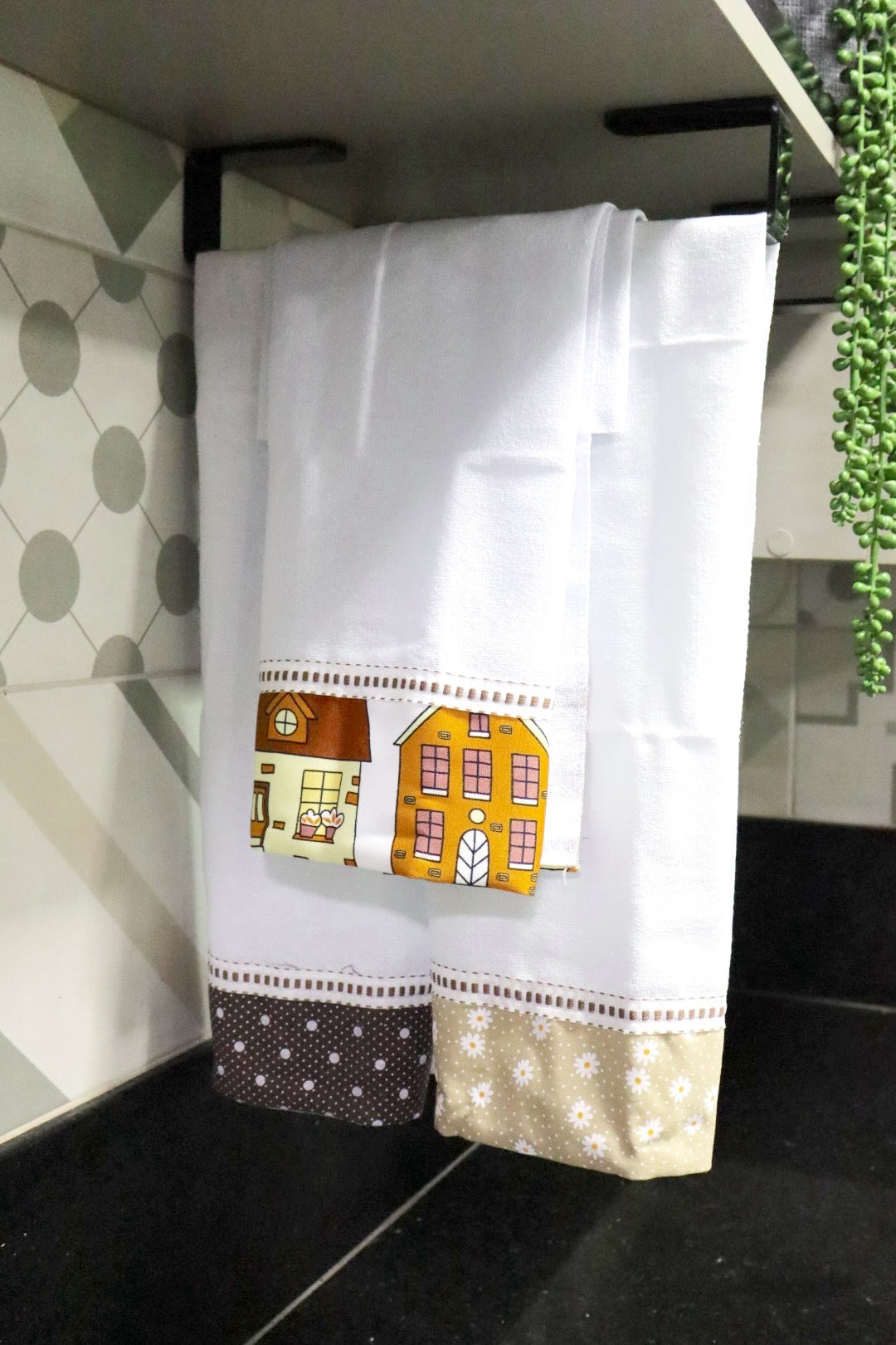 Trio Pano de Prato com Barra Bege