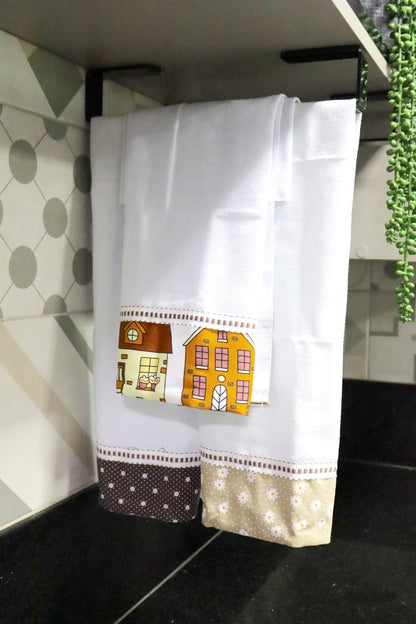 Trio Pano de Prato com Barra Bege