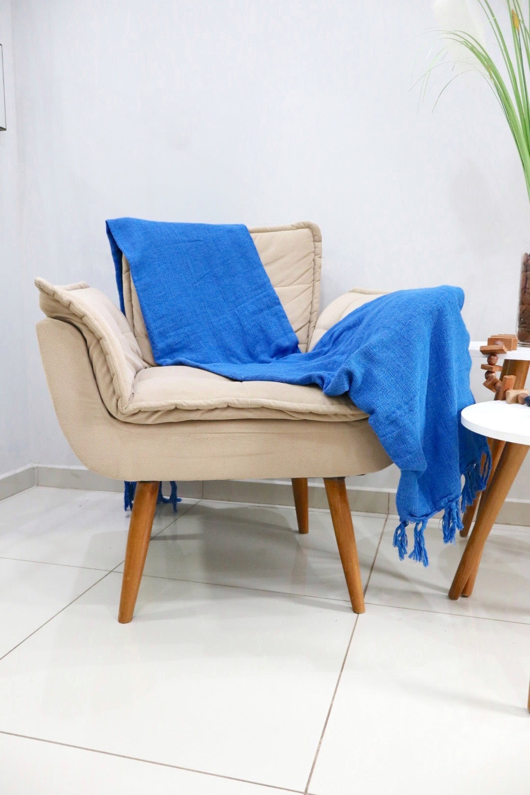 Manta para Sofá Básica Gigante Azul 1,40x2,20m