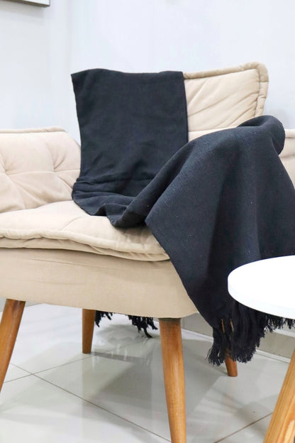 Manta para Sofá Básica Gigante Preta 1,40x2,20m