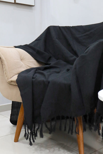 Manta para Sofá Básica Gigante Preta 1,40x2,20m