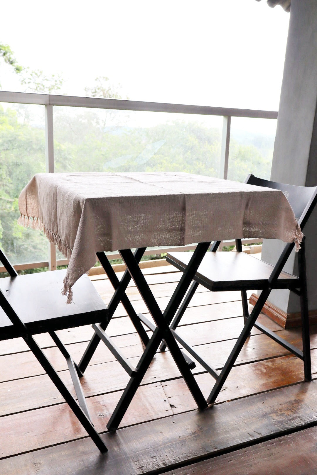 Toalha de Mesa Quadrada Cobre Lanche Bege 0,85x0,85m