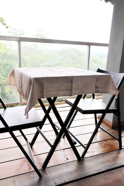 Toalha de Mesa Quadrada Cobre Lanche Bege 0,85x0,85m