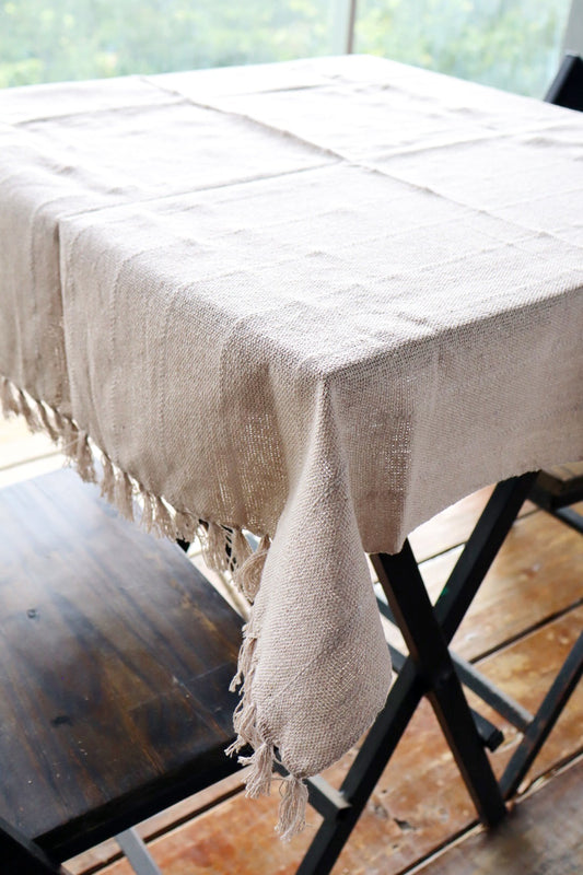 Toalha de Mesa Quadrada Cobre Lanche Bege 0,85x0,85m