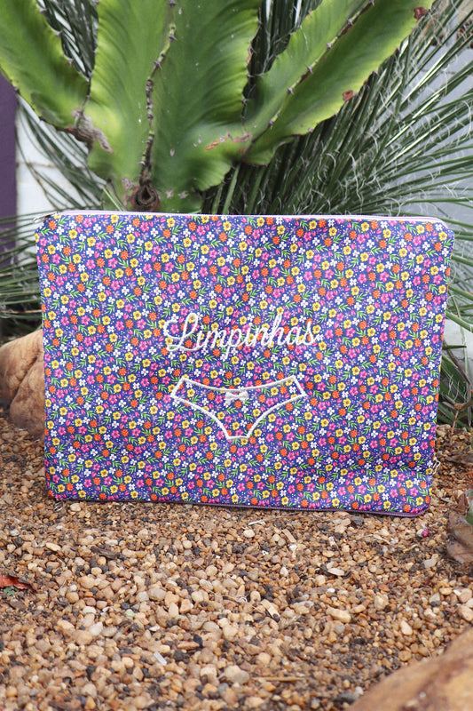 Necessaire Porta Calcinha Limpinha Sujinha G Florzinhas Coloridas