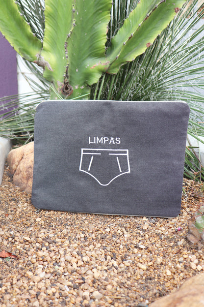 Necessaire Porta Cueca Limpinha Sujinha G Preta