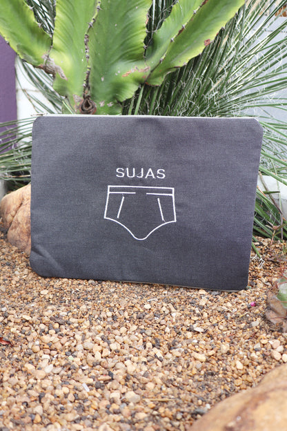 Necessaire Porta Cueca Limpinha Sujinha G Preta