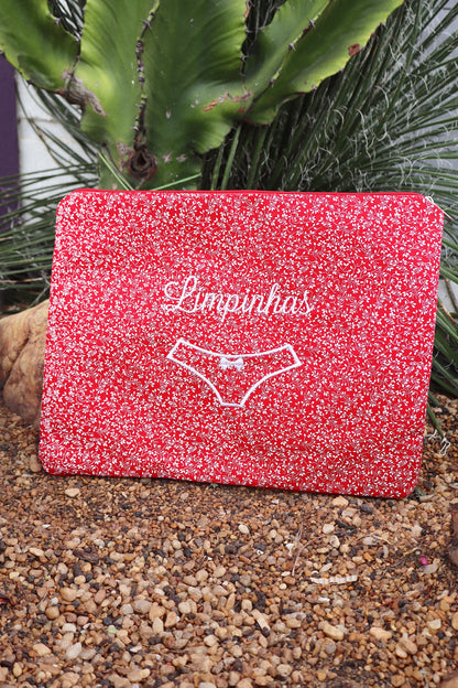 Necessaire Porta Calcinha Limpinha Sujinha G Vermelha