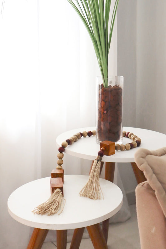 Colar / Terço de Mesa Médio Decorativo Aberto Blocos