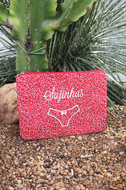 Necessaire Porta Calcinha Limpinha Sujinha P Vermelha