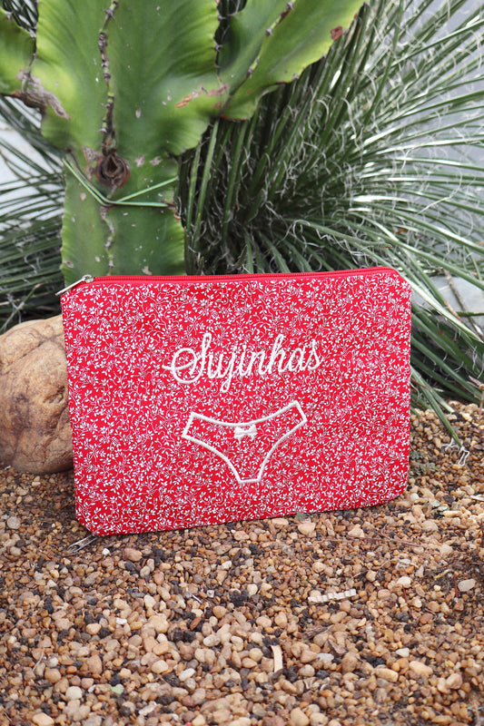 Necessaire Porta Calcinha Limpinha Sujinha P Vermelha
