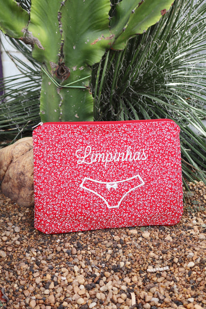 Necessaire Porta Calcinha Limpinha Sujinha P Vermelha