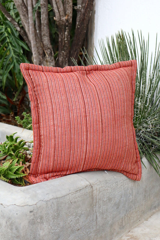 Capa de Almofada Decorativa em Algodão Terracota Mesclada 45x45