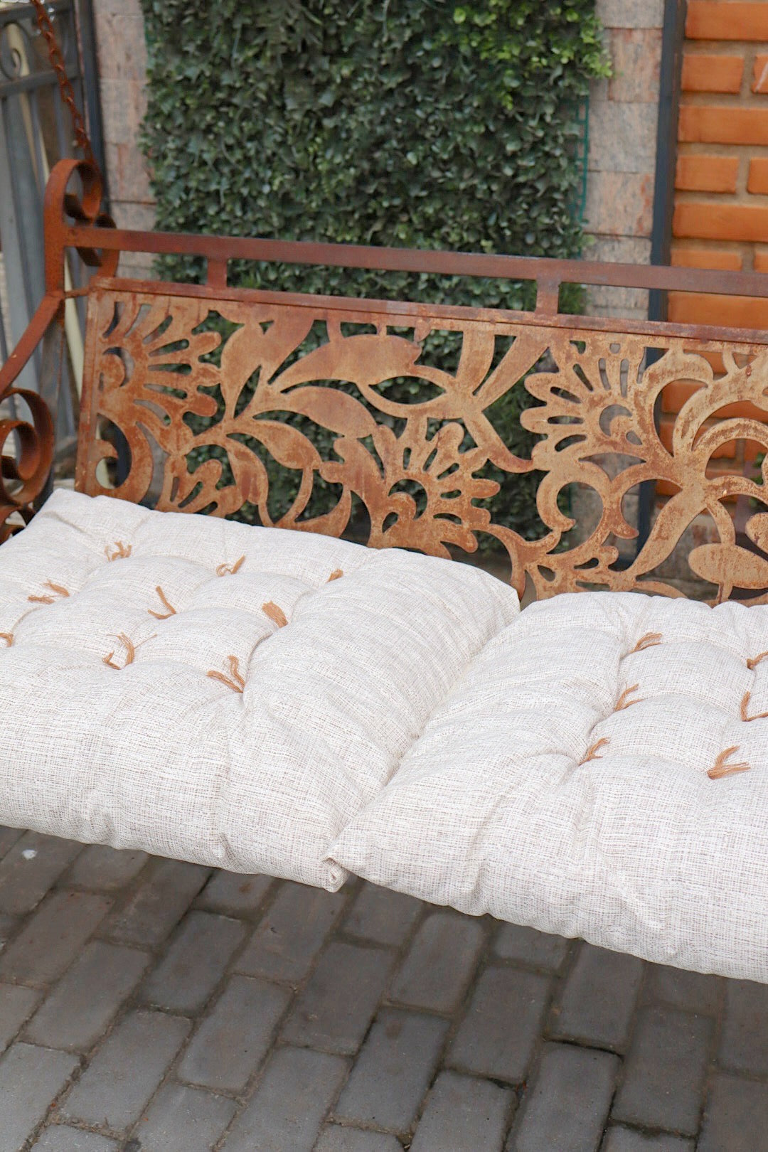 Almofada Futon Dupla Impermeável 1,10x0,50m Mesclado Cru