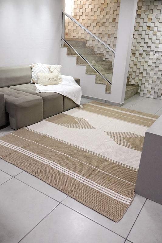 Tapete de Bico X Linha Bege 2,00x2,50m