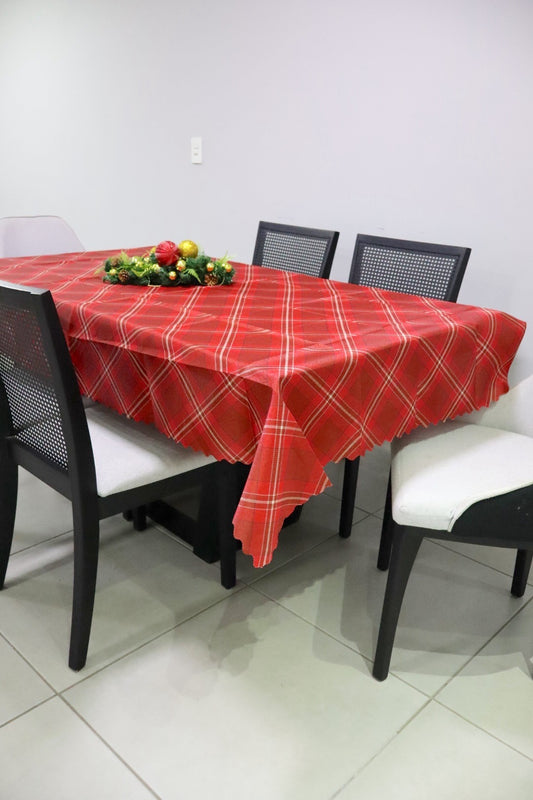 Toalha de Mesa Natal Oxford Vermelha 1,40x2,20m