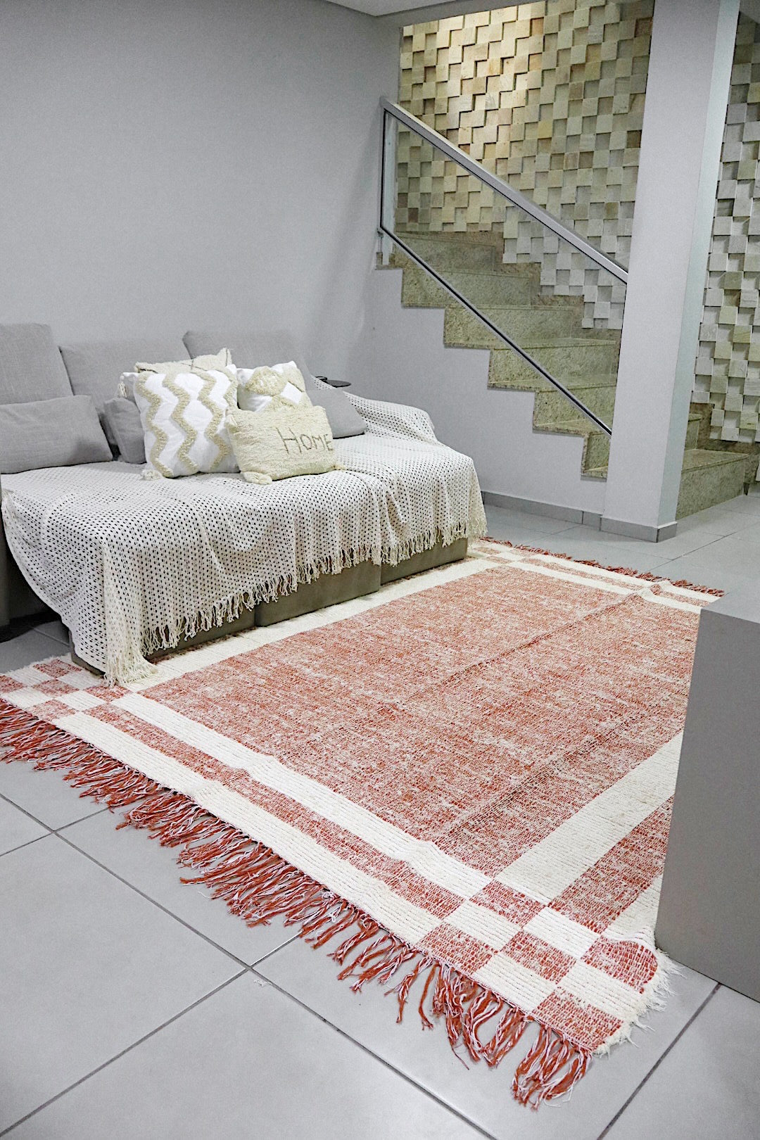 Tapete Algodão Felpudo Dupla Face Terracota 2,00x3,00m