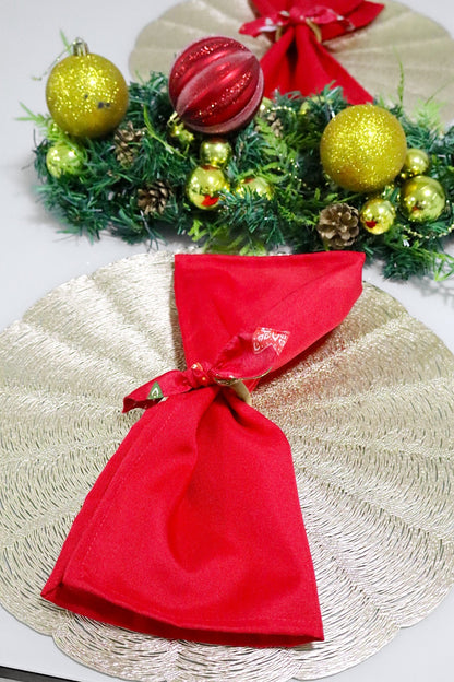 Sousplat / Lugar Americano Redondo Dourado Natal