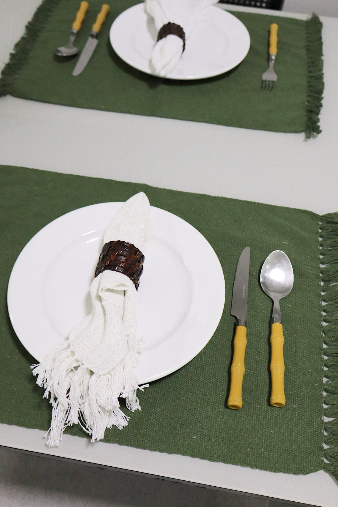 Par Jogo Americano Linha Verde Musgo