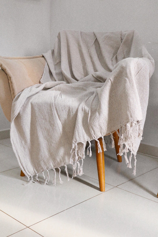 Manta para Sofá Básica Gigante Casal Bege 1,80x2,20m