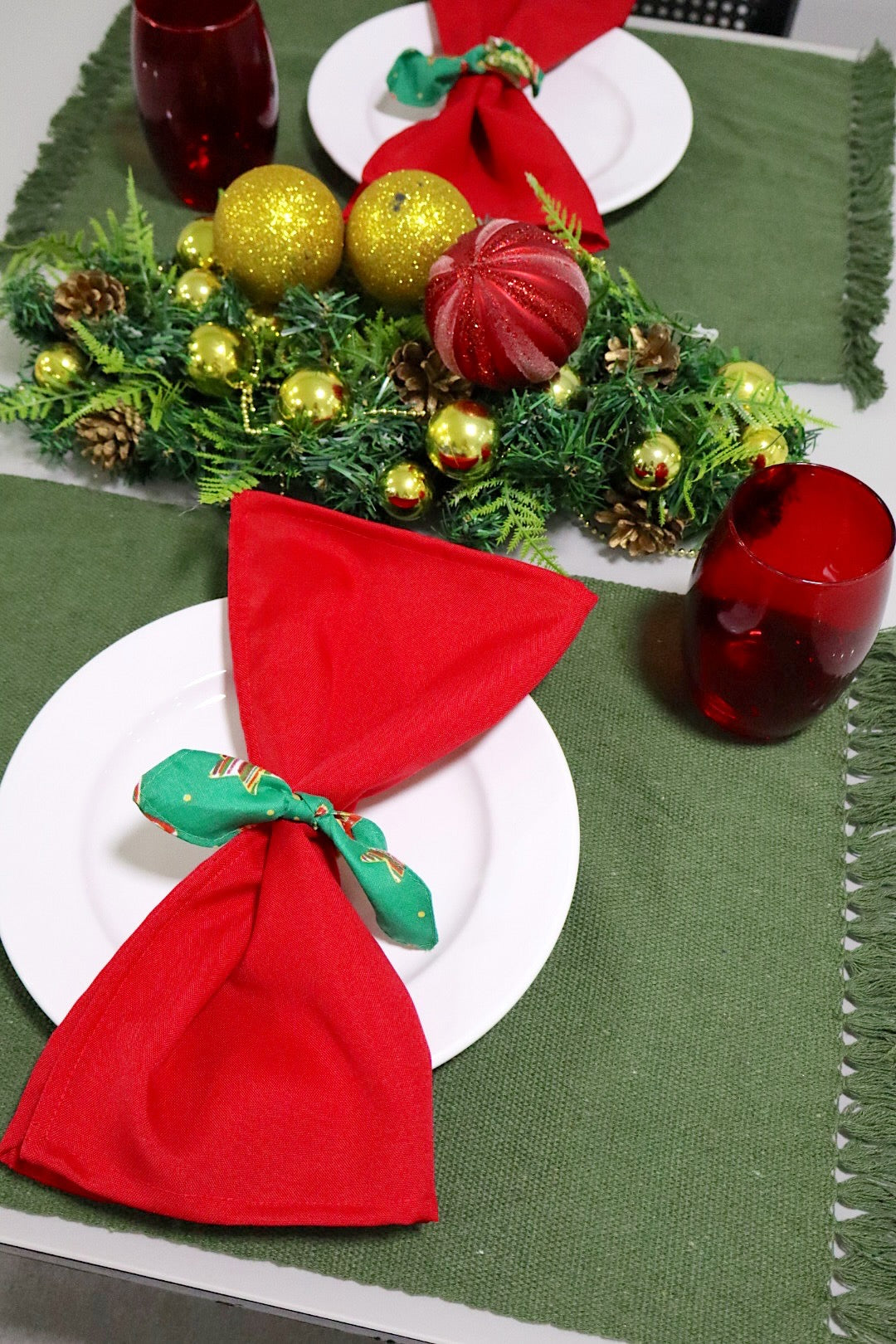 Par Jogo Americano Linha Verde Musgo