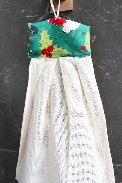 Bate Mão Algodão Natal Cru com Verde