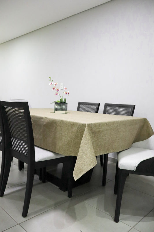 Toalha de Mesa Impermeável Mesclada Bege 1,45mx2,2m