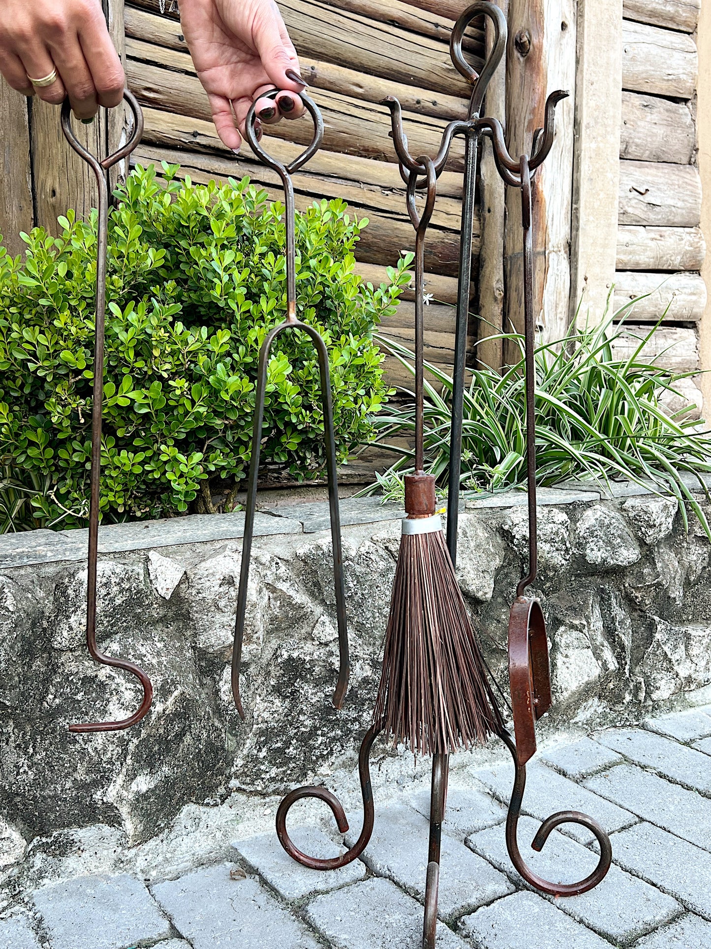 Kit Acessório De Limpeza Para Lareira e Fogão a Lenha Em Ferro Chão