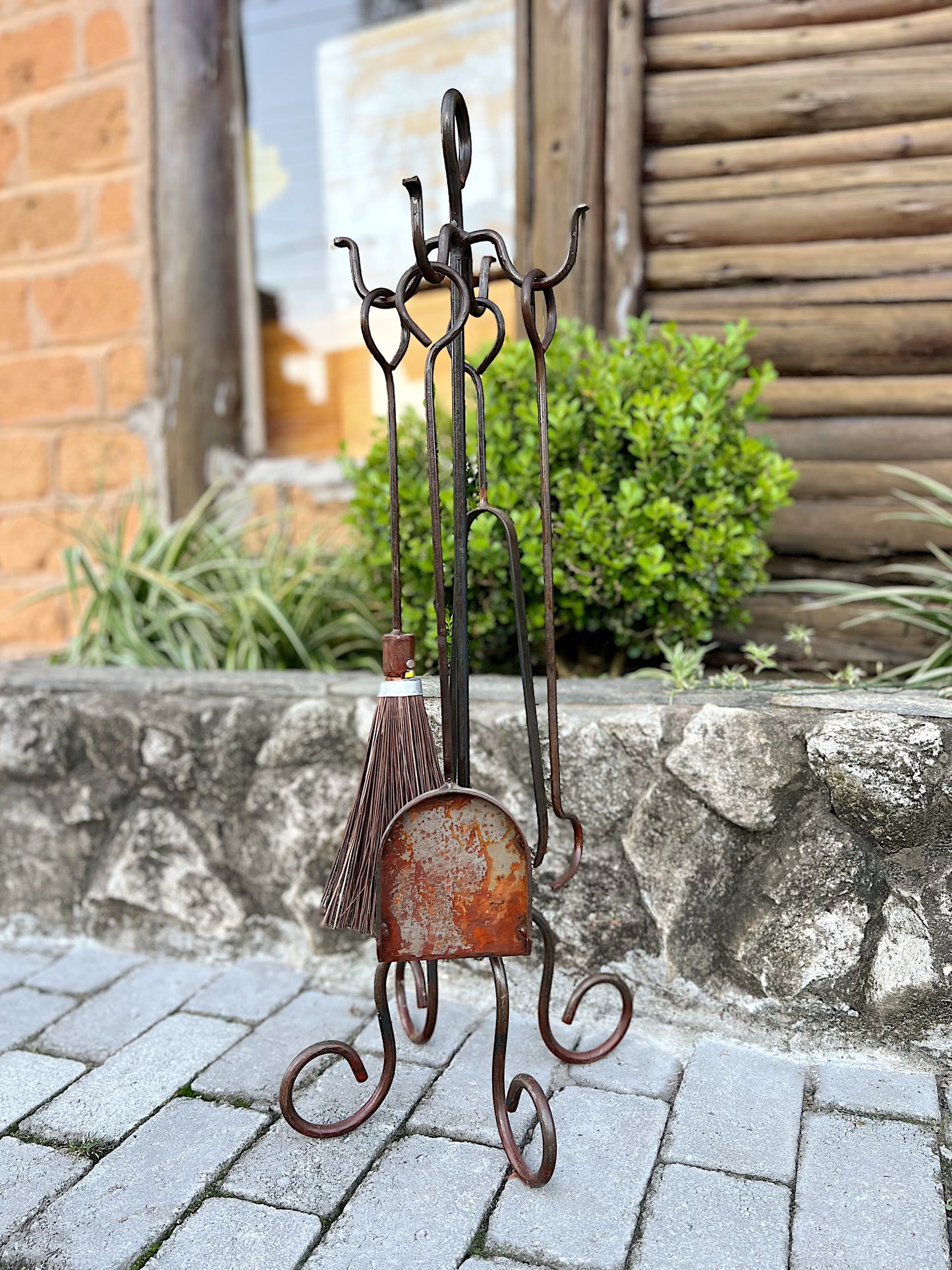 Kit Acessório De Limpeza Para Lareira e Fogão a Lenha Em Ferro Chão