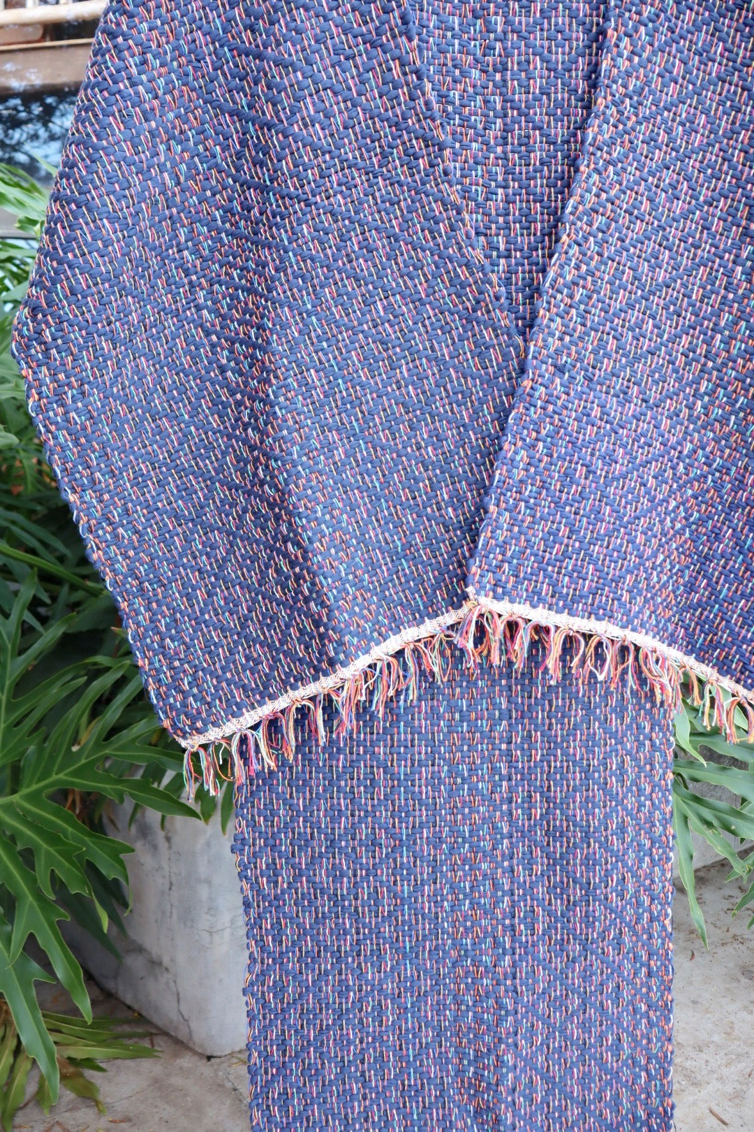 Jogo De Passadeira Coroa Malha Azul Marinho