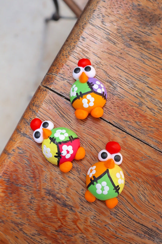 Ímã de Geladeira Galinha Patchwork