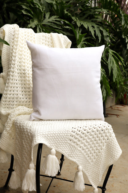 Capa de Almofada Oxford Lisa Off White Cru 65x65