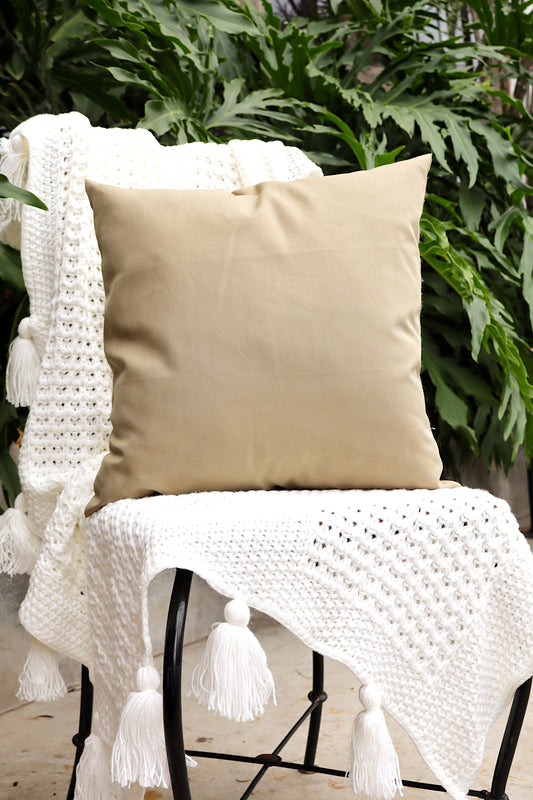 Capa de Almofada Oxford Lisa Bege 45x45