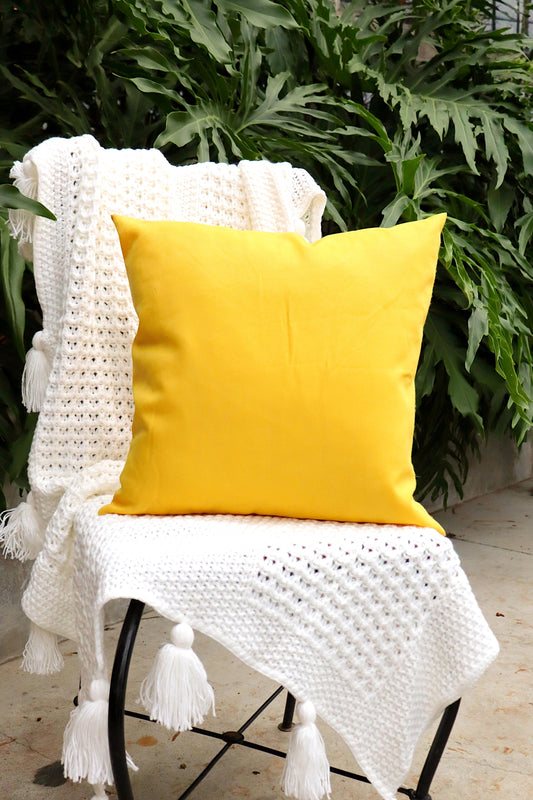 Capa de Almofada Oxford Lisa Amarela 45x45