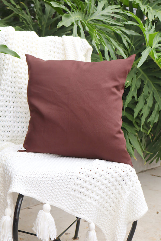 Capa de Almofada Oxford Lisa Marrom 45x45