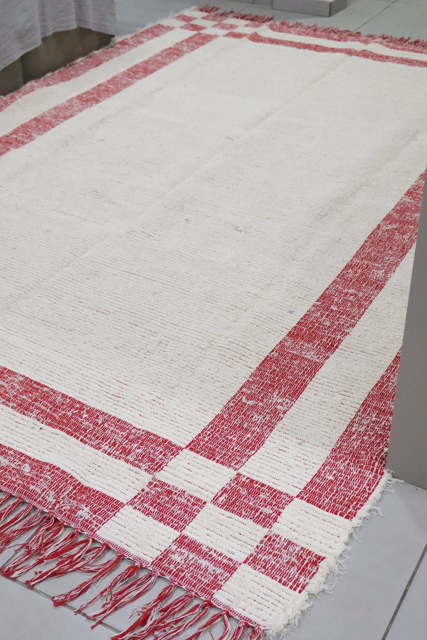 Tapete Algodão Felpudo Dupla Face Vermelho 2,00x3,00m