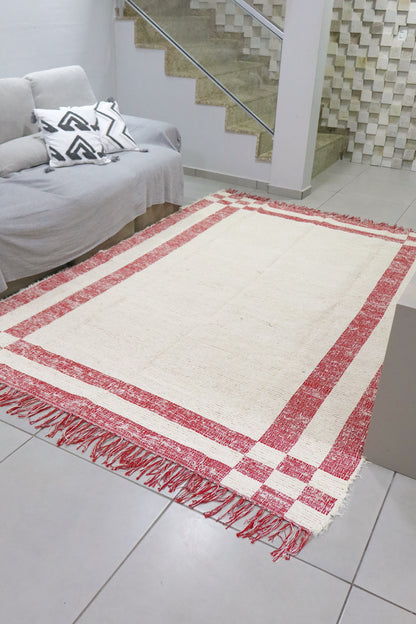 Tapete Algodão Felpudo Dupla Face Vermelho 2,00x3,00m