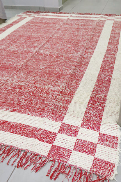 Tapete Algodão Felpudo Dupla Face Vermelho 2,00x3,00m