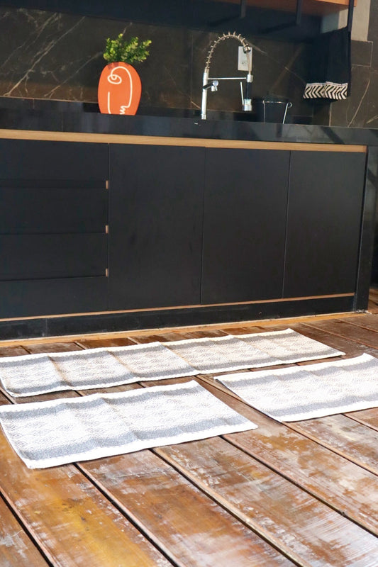 Jogo de Passadeira Emborrachado Toulouse Cinza