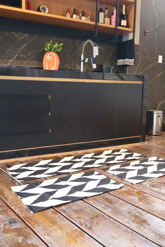 Jogo de Passadeira Emborrachado Turin Preto