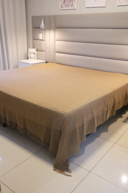 Colcha para Cama Casal em Renda Caramelo 2,30x2,90m