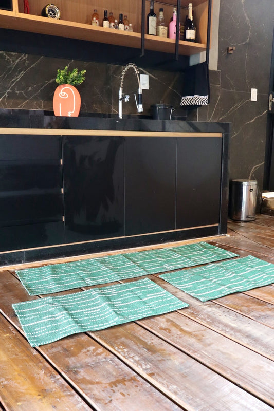 Jogo de Passadeira Emborrachado Asteca Verde