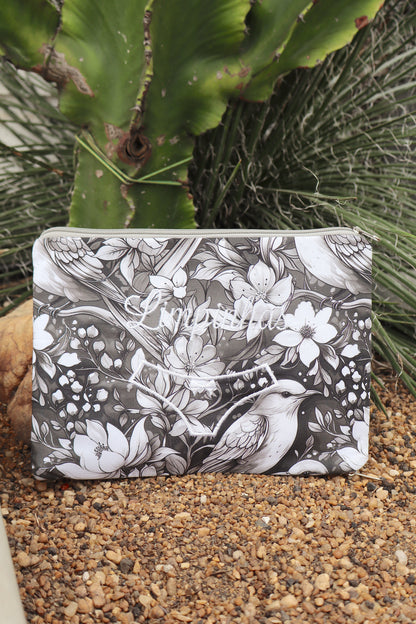 Necessaire Porta Calcinha Limpinha Sujinha P Flores P&B