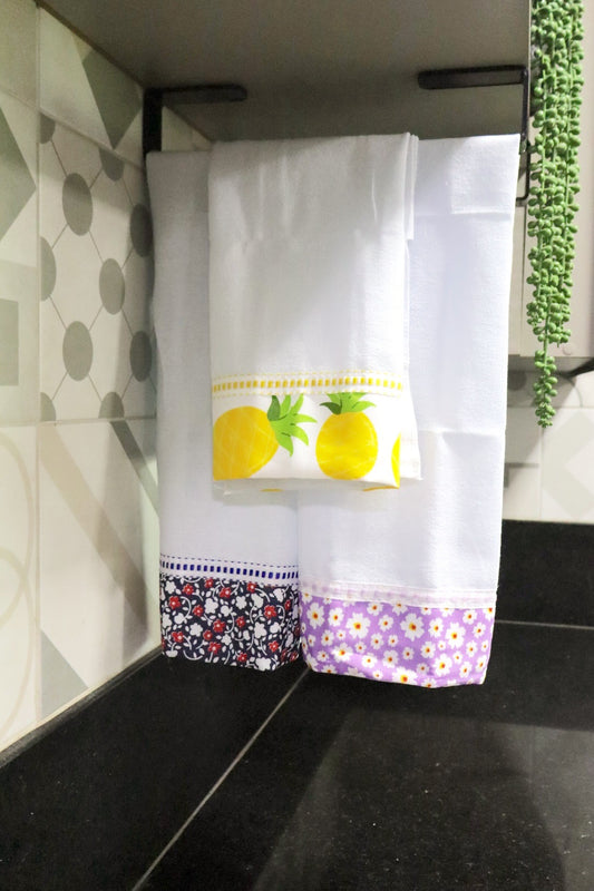 Trio Pano de Prato com Barra Estampada