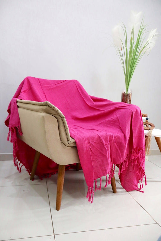 Manta para Sofá Básica Gigante Rosa Pink 1,40x2,20m