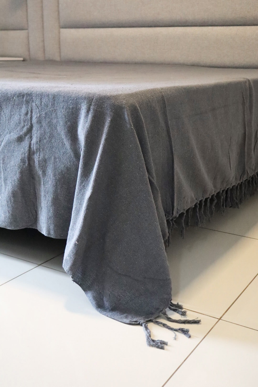 Colcha para Cama Queen 2,40x2,60m Artesanal Grafite