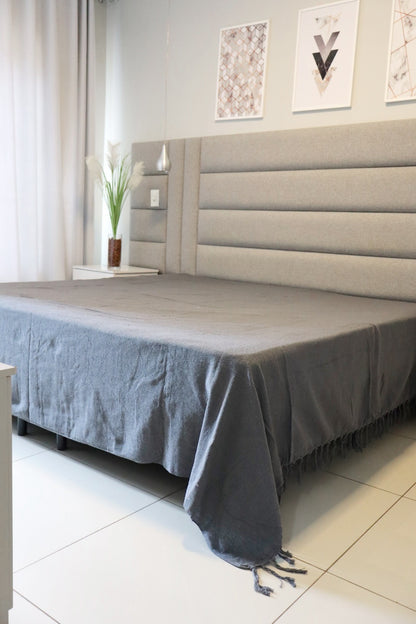 Colcha para Cama Queen 2,40x2,60m Artesanal Grafite