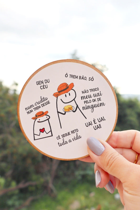 Descanso Para Copo / Porta Copo Dicionário Mineiro Adesivado "Gen du Ceu"